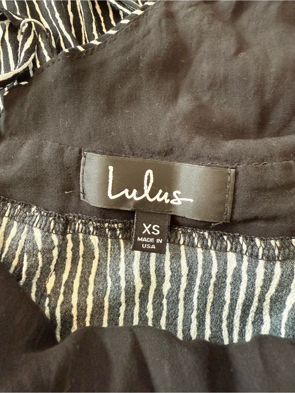 Lulus Black & White Striped Wide Leg Jumpsuit XS - Picture 6 of 8